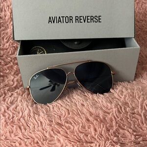 Ray-Ban Aviator Reverse Sunglasses in Black and Gold